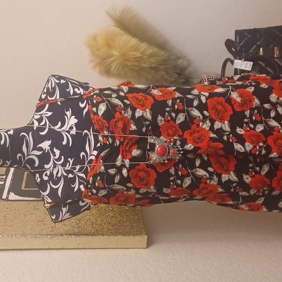 SHEIN | Dresses | Red Rose Dress | Poshmark